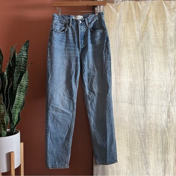 Denim Forum Aritzia The BF High Rise Loose 28L Jeans Medium Wash Denim Size 25 - Picture 1 of 5